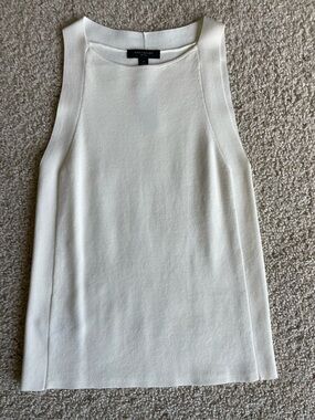 Ann Taylor Cream Sleeveless Knit Shell Top